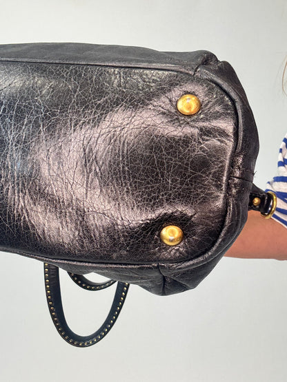 Miu Miu Archive Studded Heart Charm 2way Handbag- Black