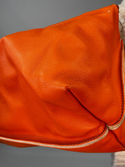 Miu Miu Leather Logo Shoulder Bag - Orange