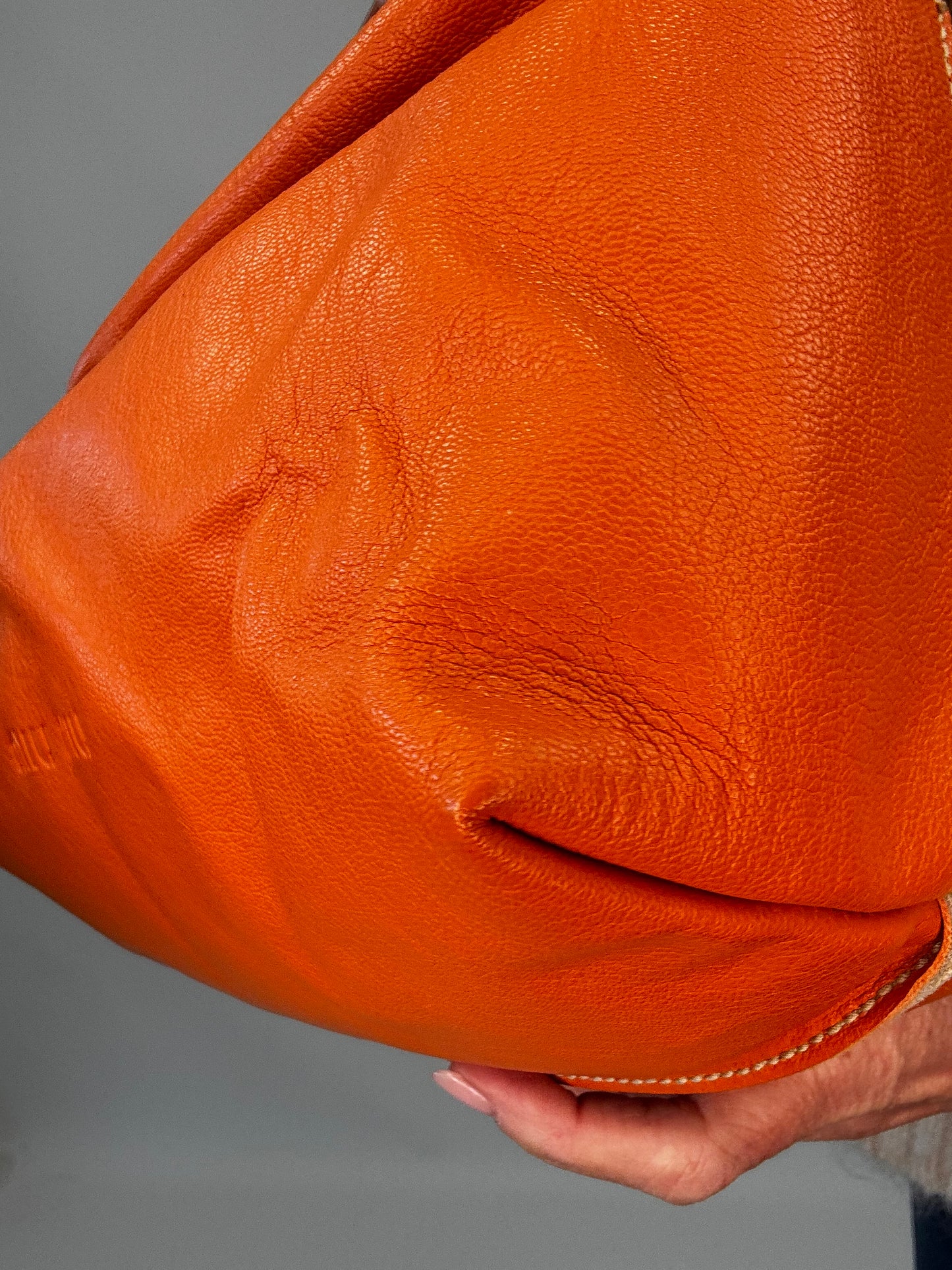 Miu Miu Leather Logo Shoulder Bag - Orange