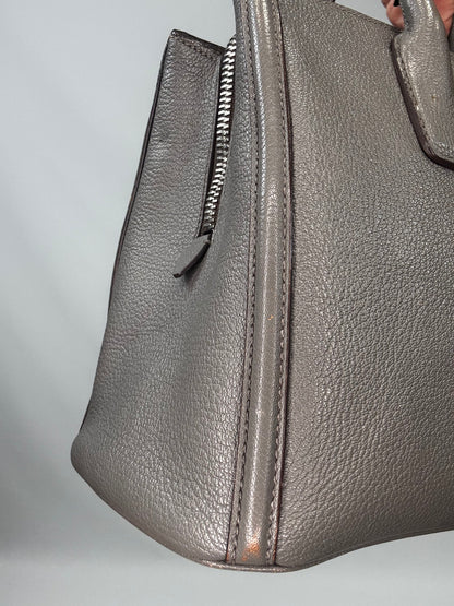 Miu Miu Leather Two Way Tote Bag - Gray