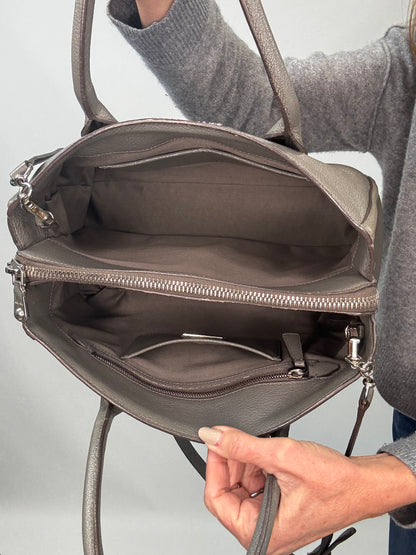 Miu Miu Leather Two Way Tote Bag - Gray