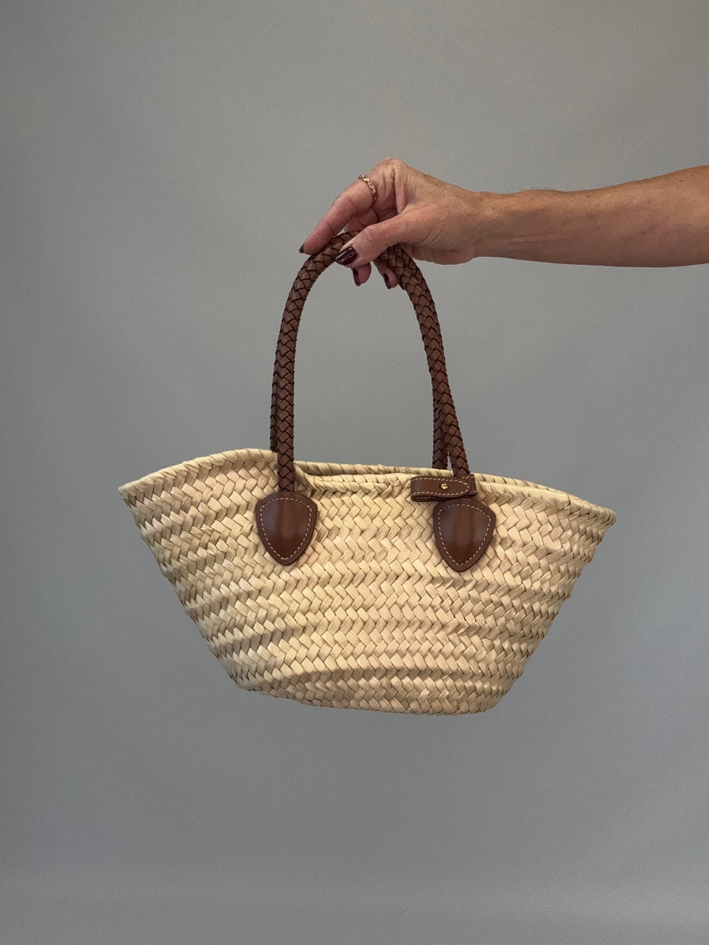 Miu Miu Logo Patch Raffia Tote Bag