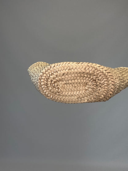 Miu Miu Logo Patch Raffia Tote Bag