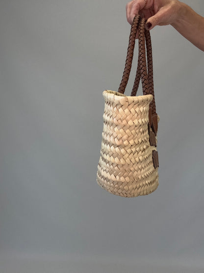 Miu Miu Logo Patch Raffia Tote Bag