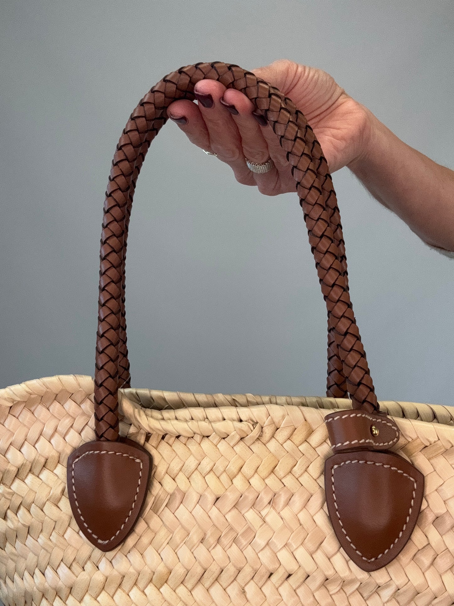 Miu Miu Logo Patch Raffia Tote Bag