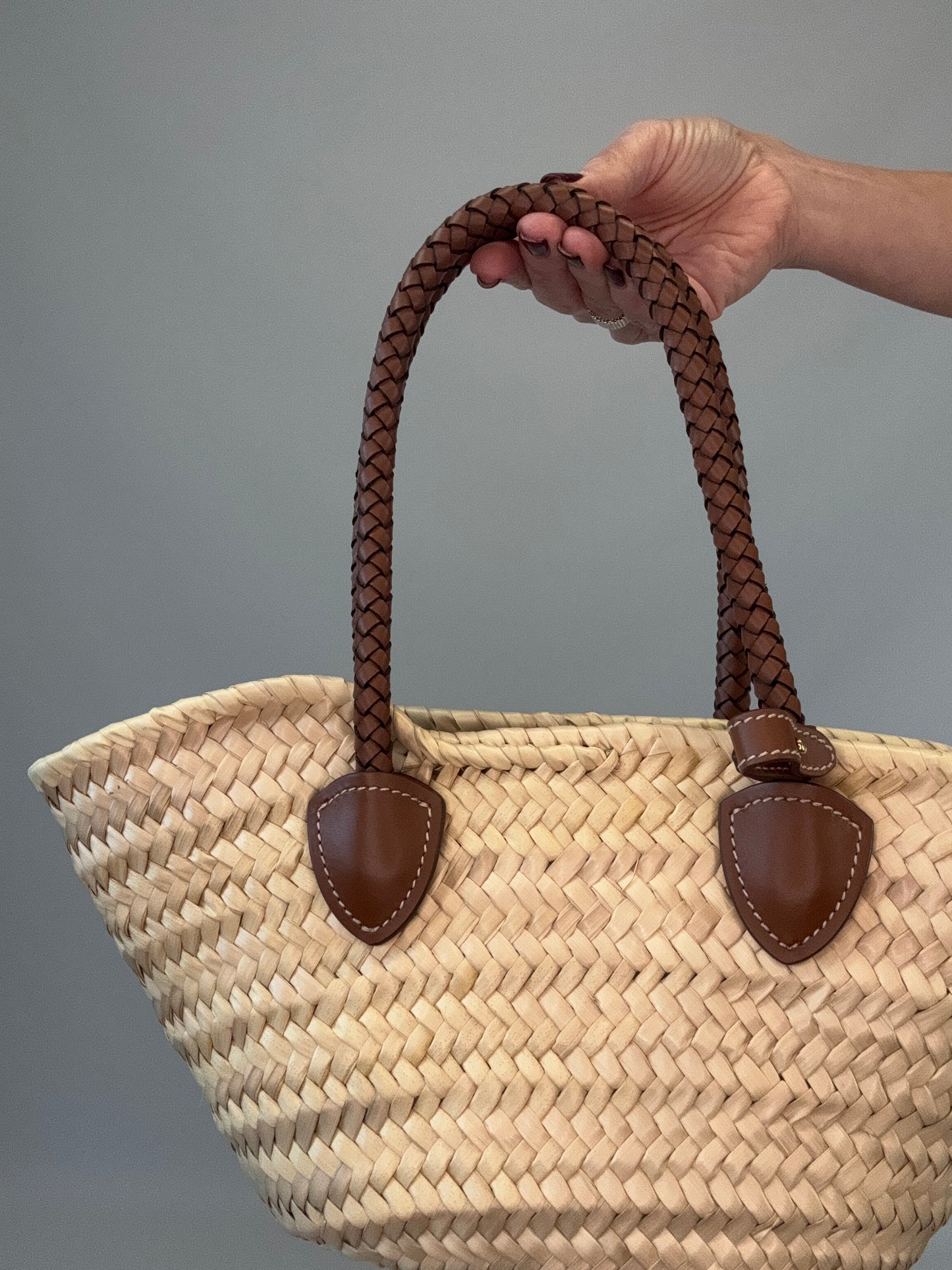 Miu Miu Logo Patch Raffia Tote Bag