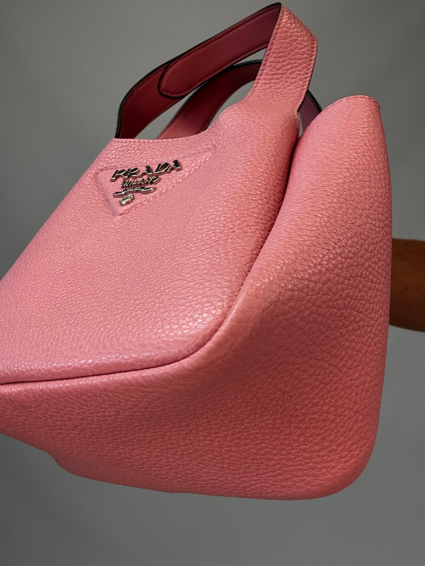 Prada Mini Calfskin Leather Tote Bag - Pink