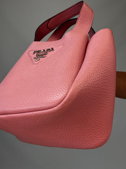 Prada Mini Calfskin Leather Tote Bag - Pink