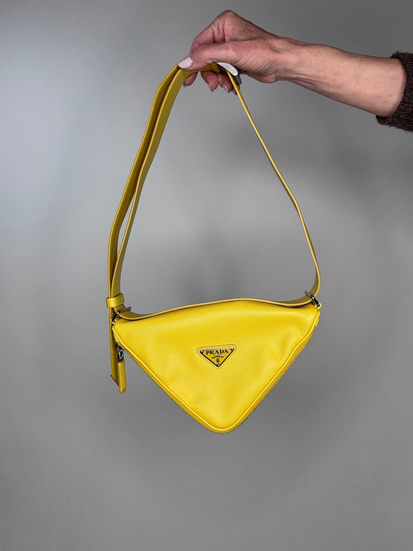 Prada Saffiano Triangle Shoulder Belt Bag