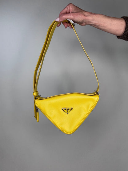 Prada Saffiano Triangle Shoulder Belt Bag