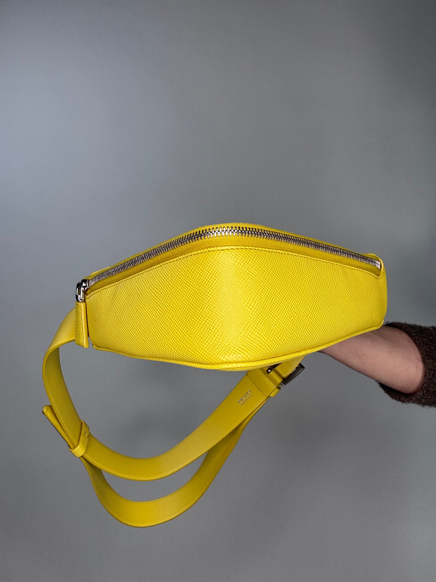 Prada Saffiano Triangle Shoulder Belt Bag