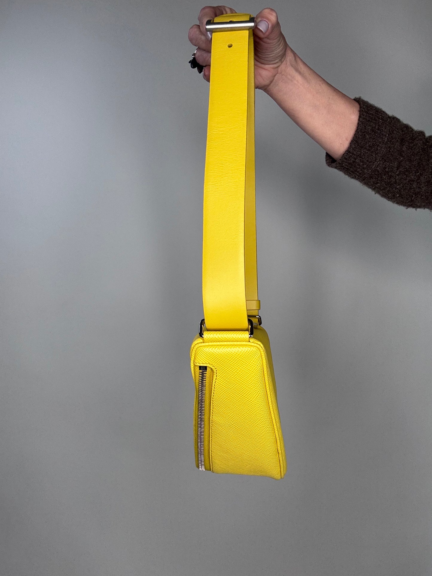 Prada Saffiano Triangle Shoulder Belt Bag