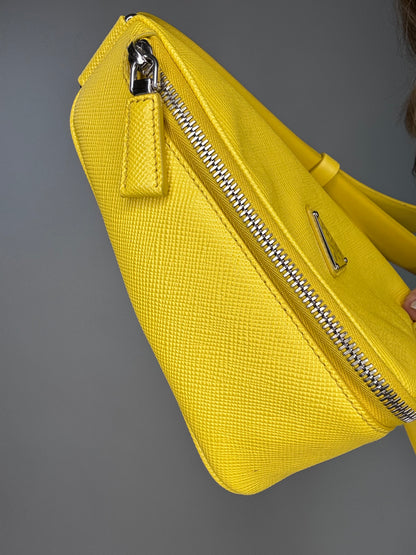 Prada Saffiano Triangle Shoulder Belt Bag