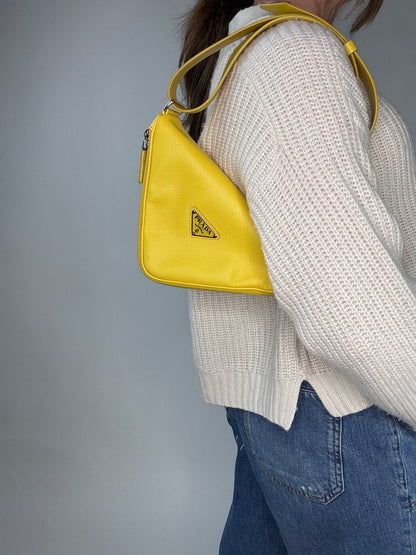 Prada Saffiano Triangle Shoulder Belt Bag