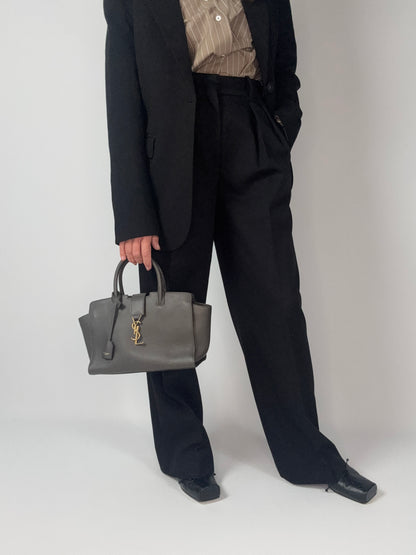 Saint Laurent Downtown Monogram Cabas Baby Tote- Grey