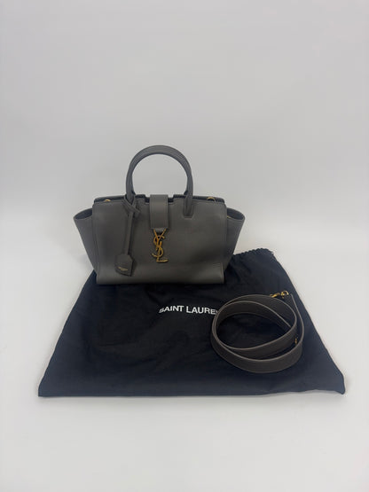 Saint Laurent Downtown Monogram Cabas Baby Tote- Grey