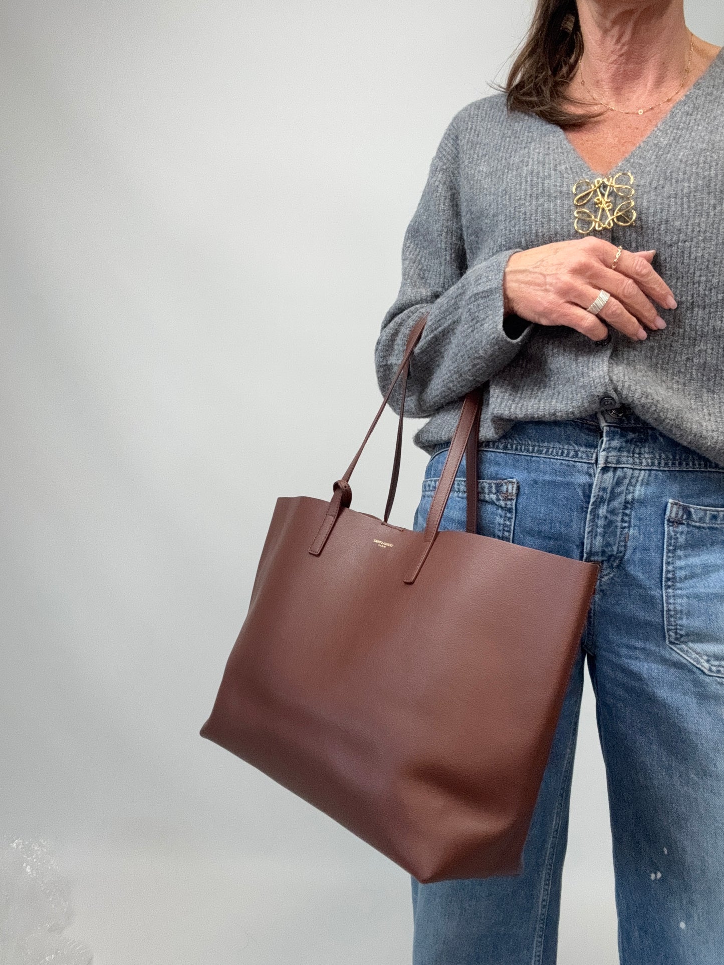 Saint Laurent Shopping Tote - Brown