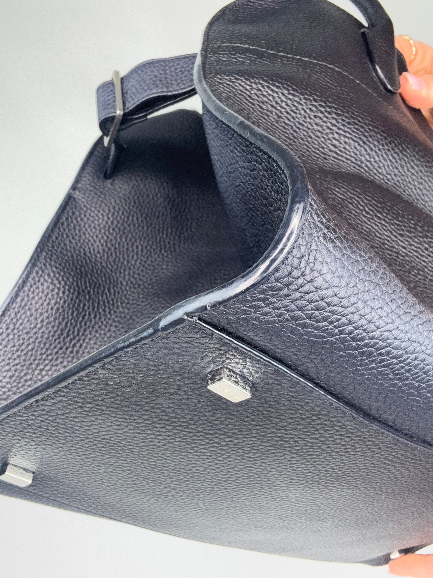 The Row Matte Grained Calfskin Soft Margaux 15 - Navy