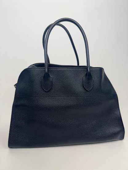 The Row Matte Grained Calfskin Soft Margaux 15 - Navy