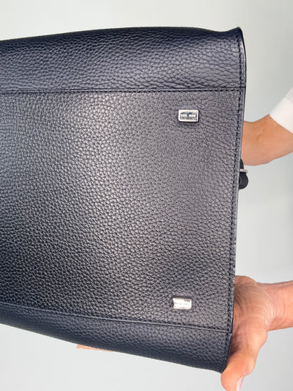 The Row Matte Grained Calfskin Soft Margaux 15 - Navy