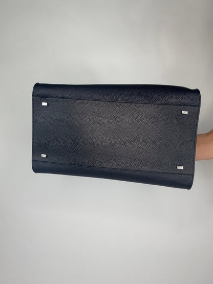 The Row Matte Grained Calfskin Soft Margaux 15 - Navy
