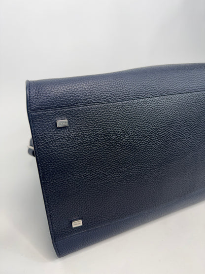 The Row Matte Grained Calfskin Soft Margaux 15 - Navy