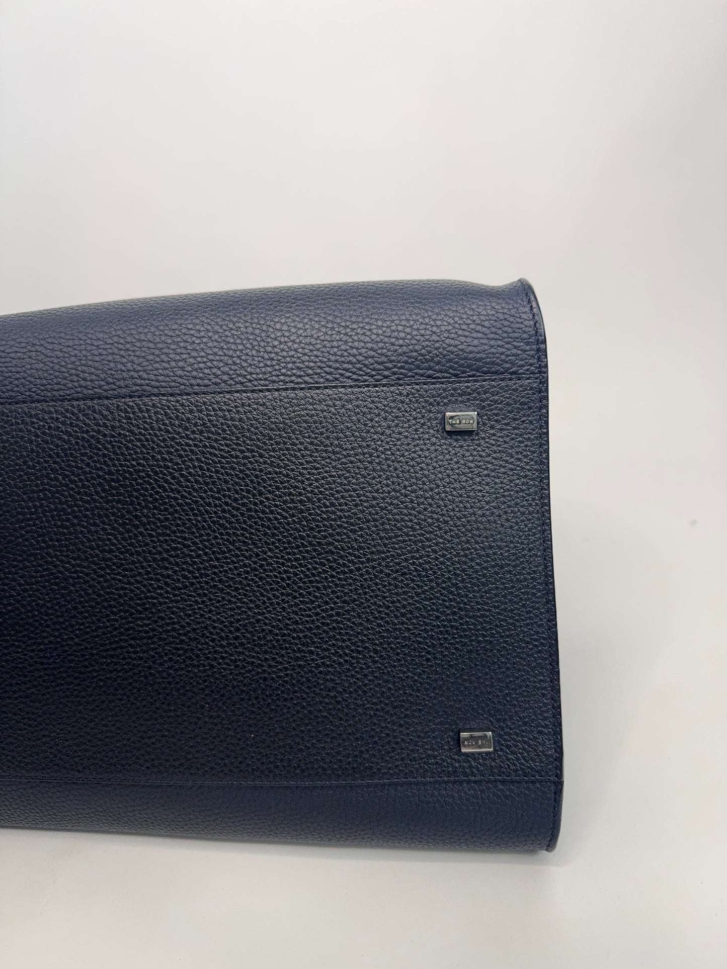 The Row Matte Grained Calfskin Soft Margaux 15 - Navy