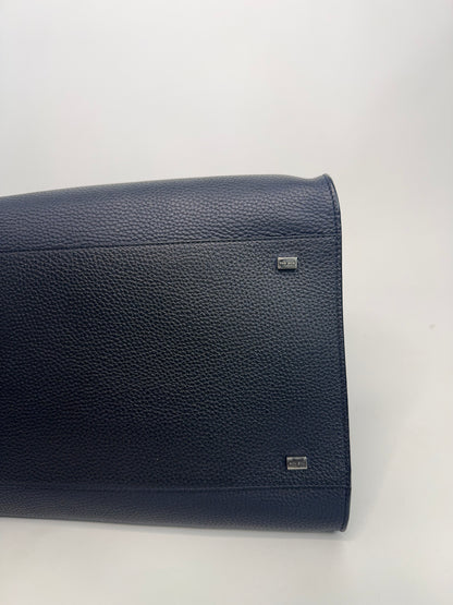 The Row Matte Grained Calfskin Soft Margaux 15 - Navy