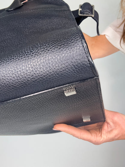 The Row Matte Grained Calfskin Soft Margaux 15 - Navy
