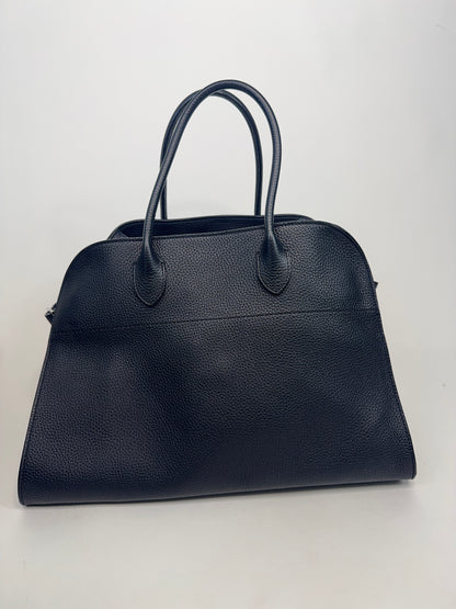 The Row Matte Grained Calfskin Soft Margaux 15 - Navy