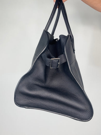 The Row Matte Grained Calfskin Soft Margaux 15 - Navy