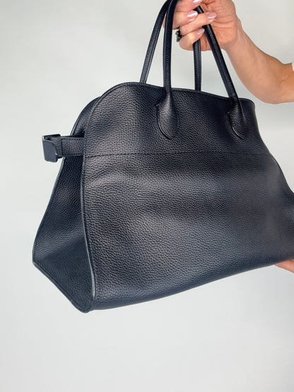 The Row Matte Grained Calfskin Soft Margaux 15 - Navy
