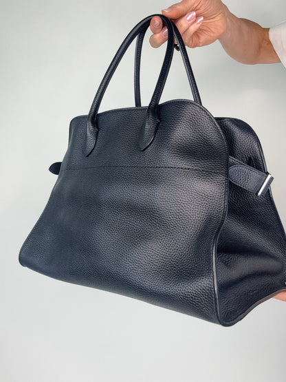 The Row Matte Grained Calfskin Soft Margaux 15 - Navy