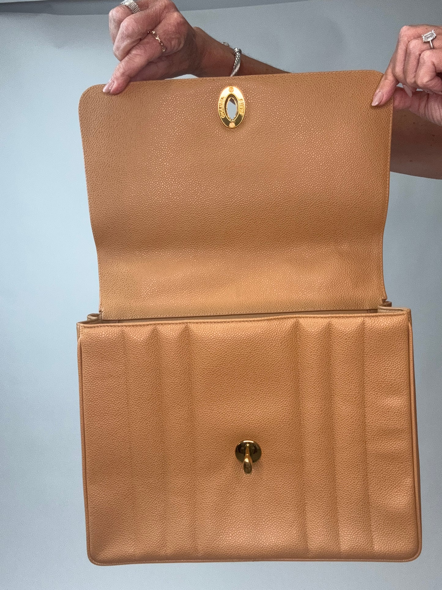 Vintage Chanel Caviar Vertical Kelly Flap Bag