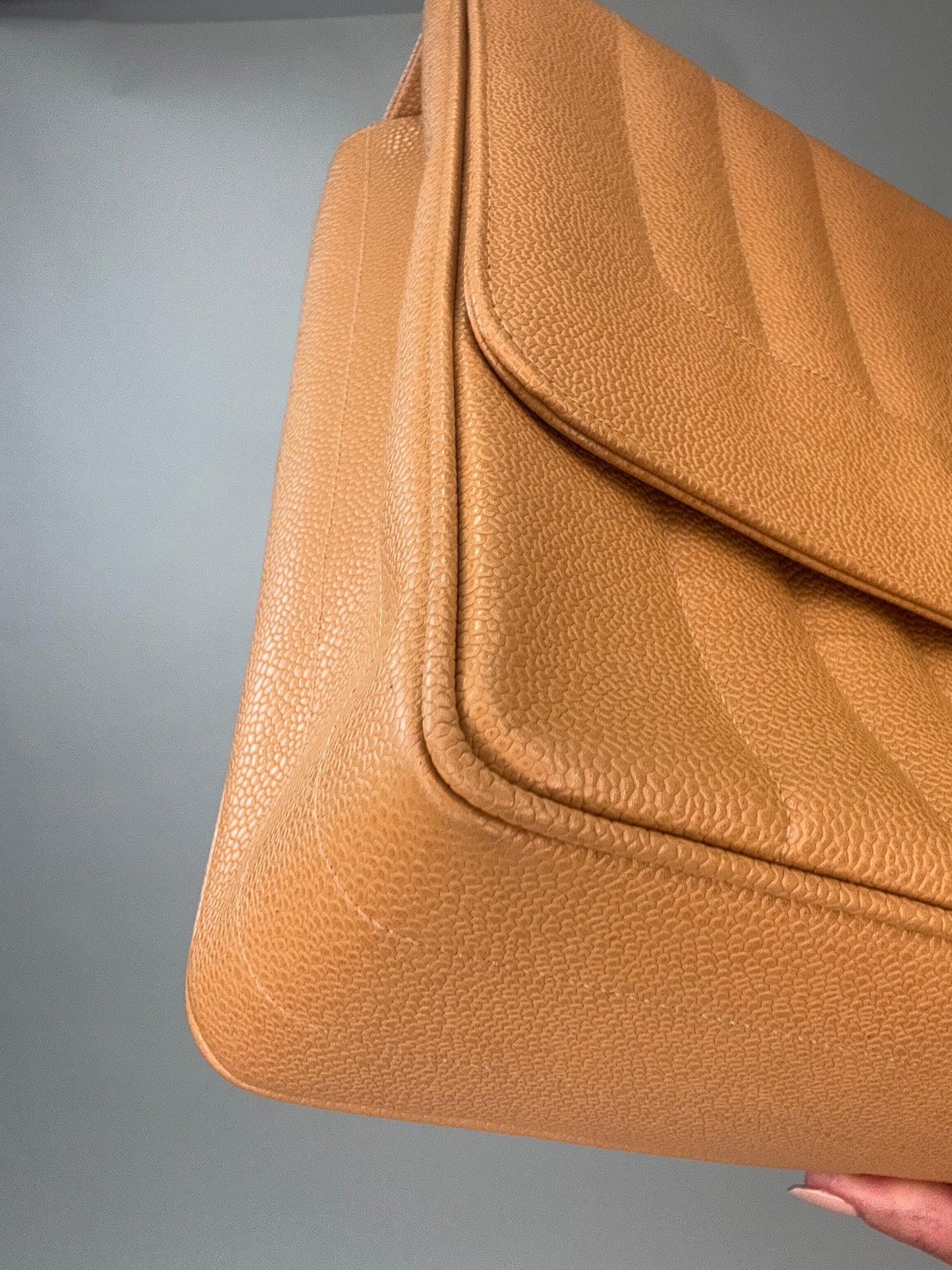 Vintage Chanel Caviar Vertical Kelly Flap Bag