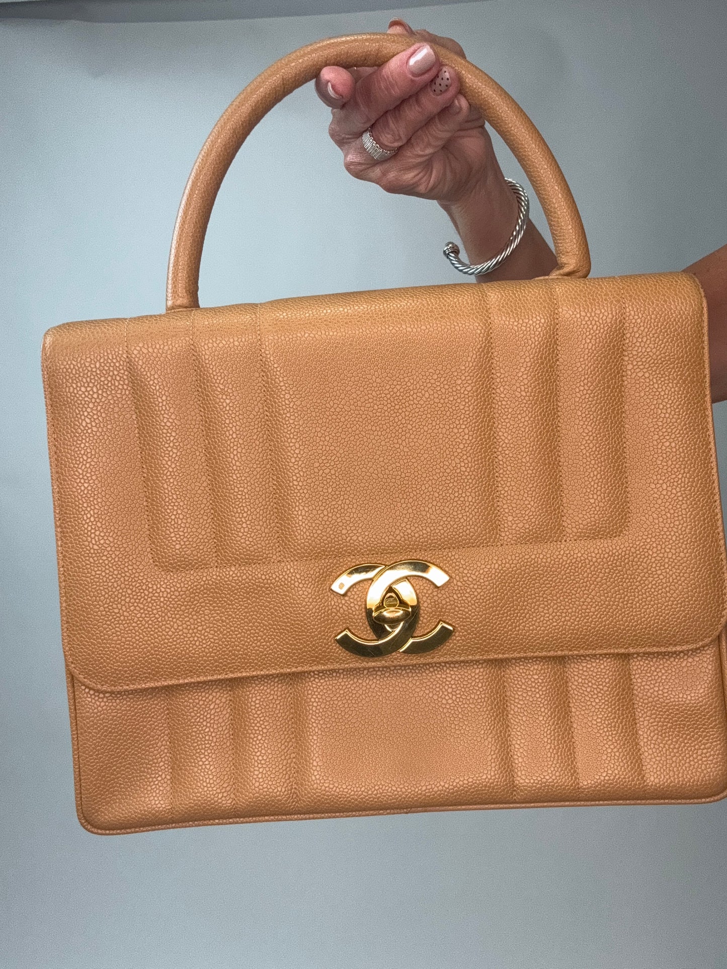 Vintage Chanel Caviar Vertical Kelly Flap Bag