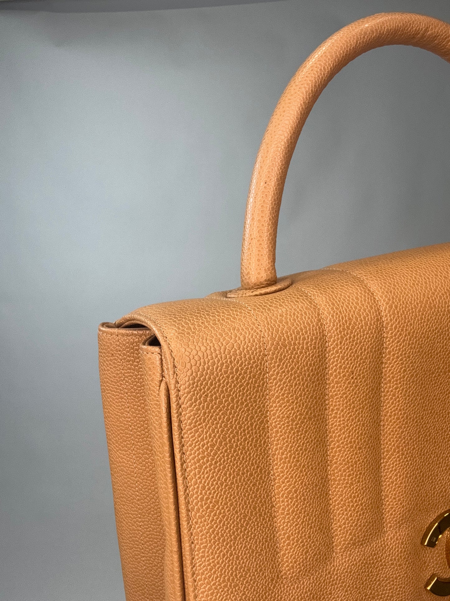 Vintage Chanel Caviar Vertical Kelly Flap Bag