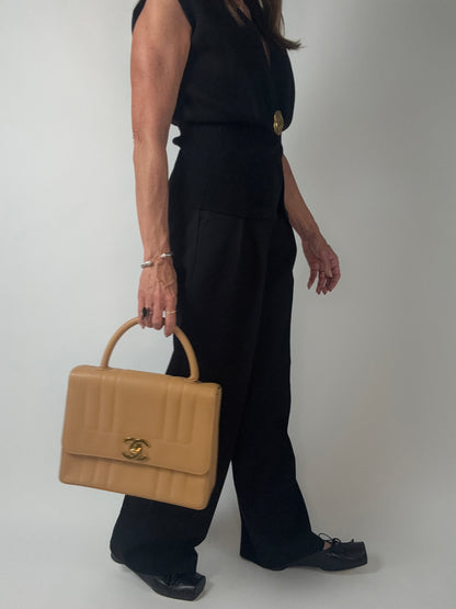 Vintage Chanel Caviar Vertical Kelly Flap Bag