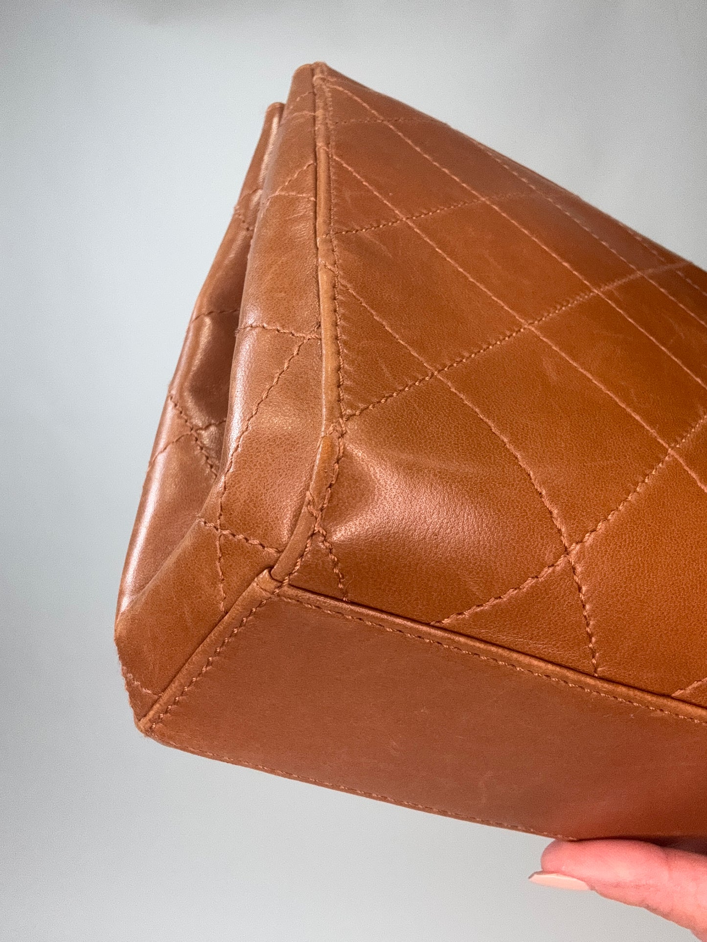 Vintage Chanel Top Handle Flap Bag - Brown
