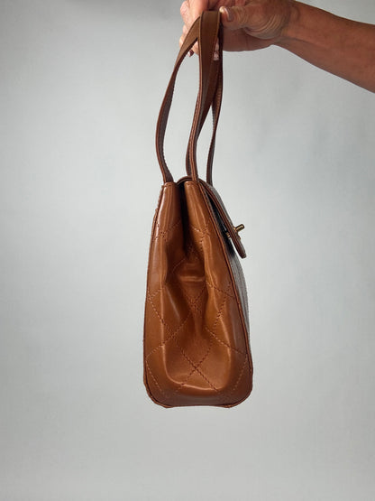Vintage Chanel Top Handle Flap Bag - Brown
