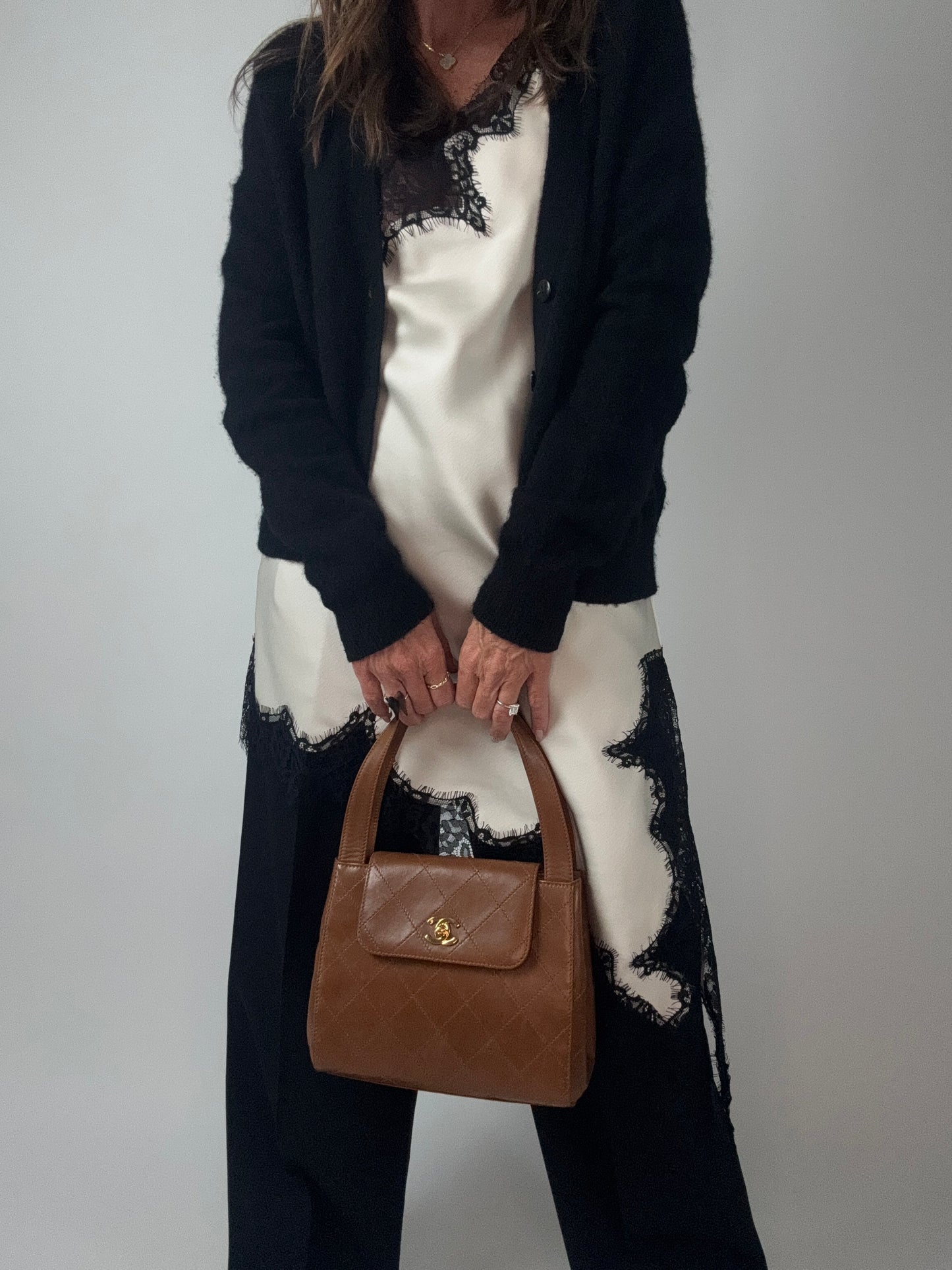 Vintage Chanel Top Handle Flap Bag - Brown