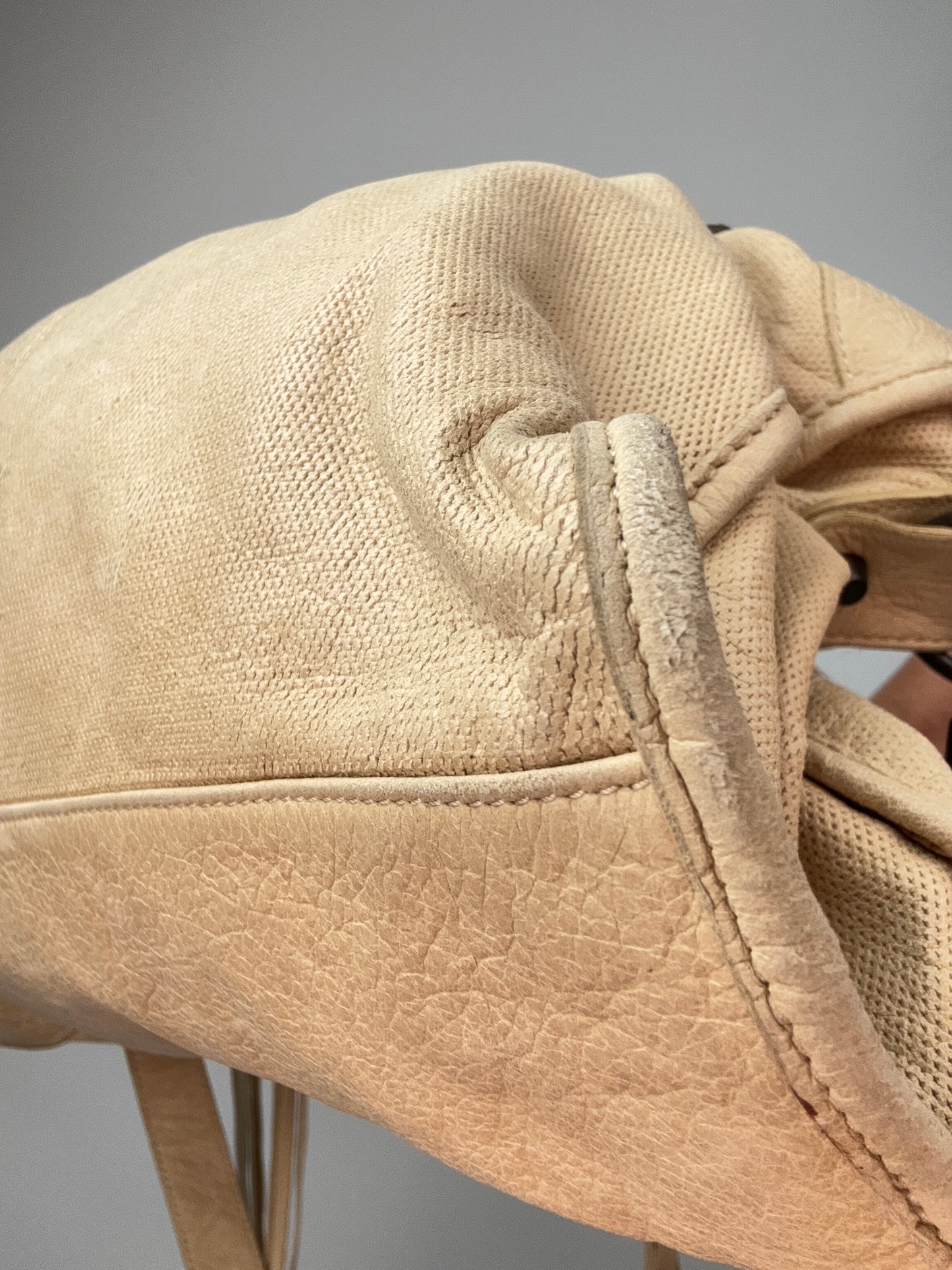 Balenciaga Agneau Leather Motorcycle City Bag Beige back right bottom corner