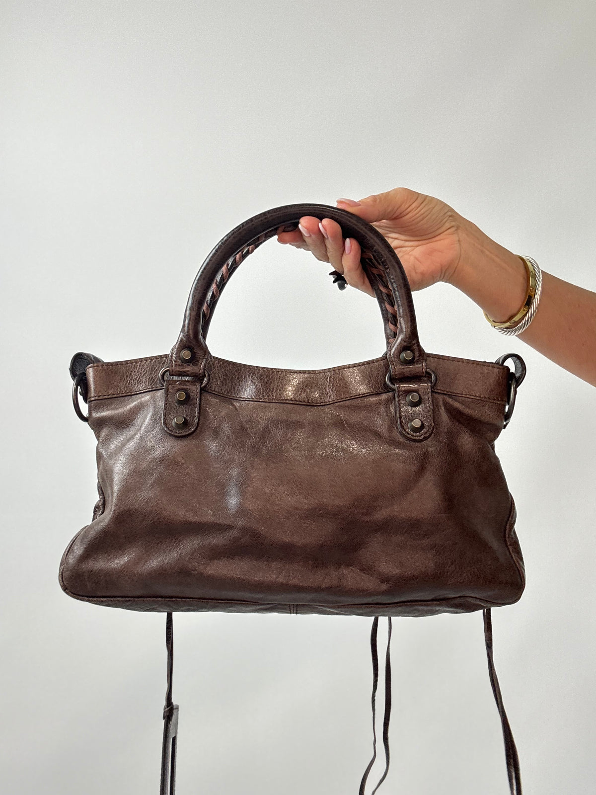 Balenciaga Classic First Motorcycle Bag back of bag