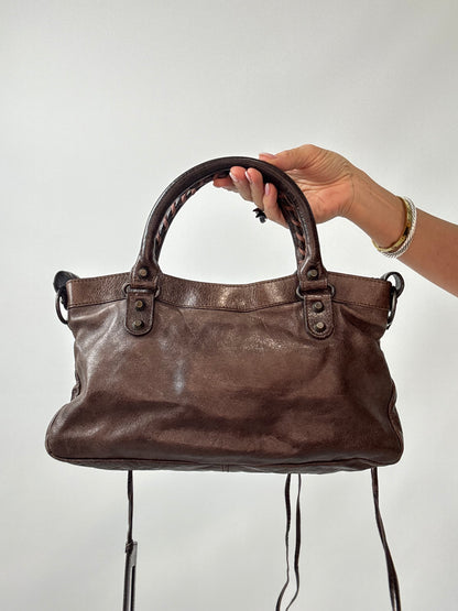 Balenciaga Classic First Motorcycle Bag back of bag