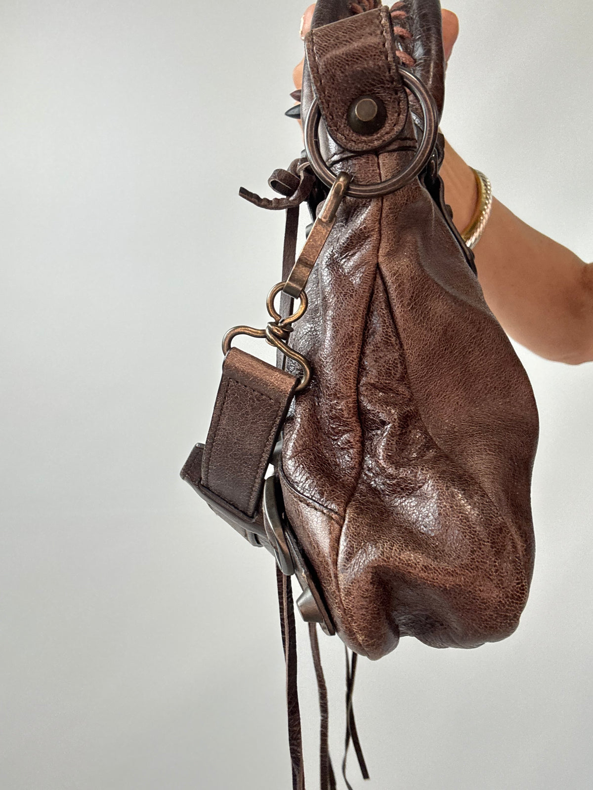 Balenciaga Classic First Motorcycle Bag right side hardware