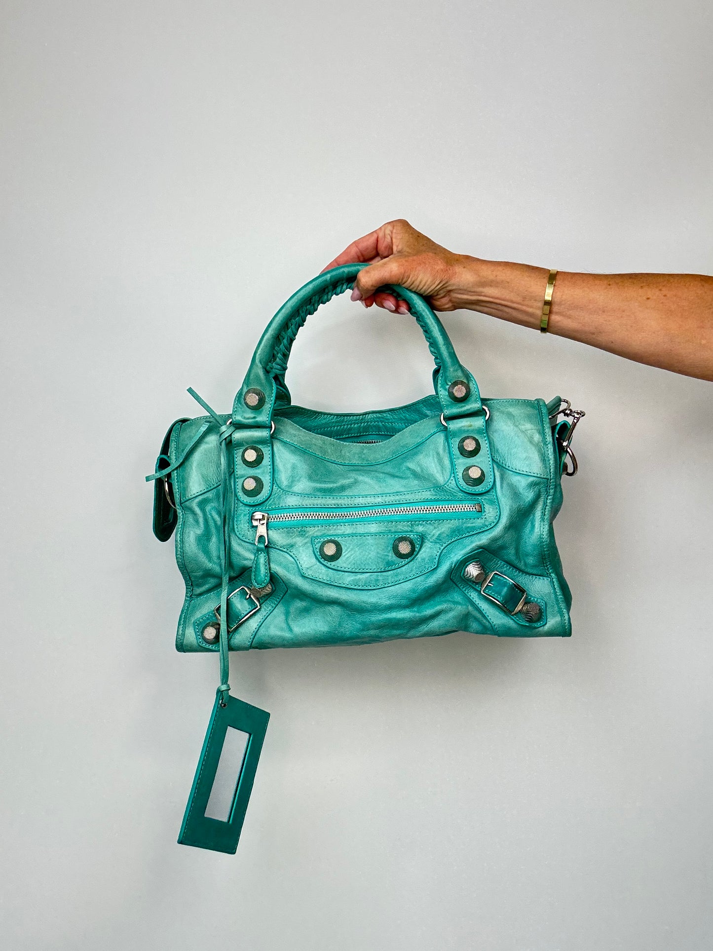 Balenciaga Giant Le City Bag Turquoise