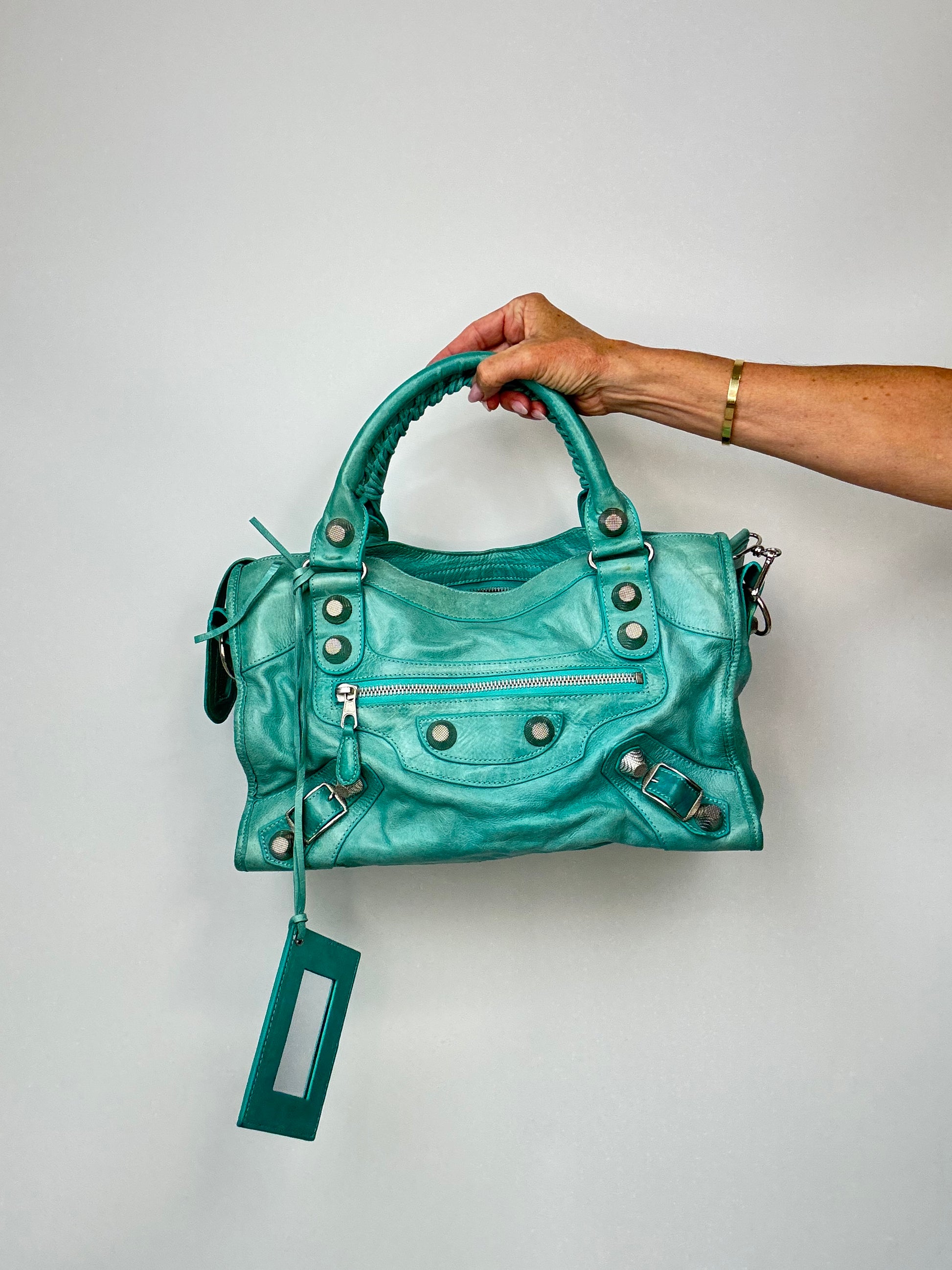 Balenciaga Giant Le City Bag Turquoise