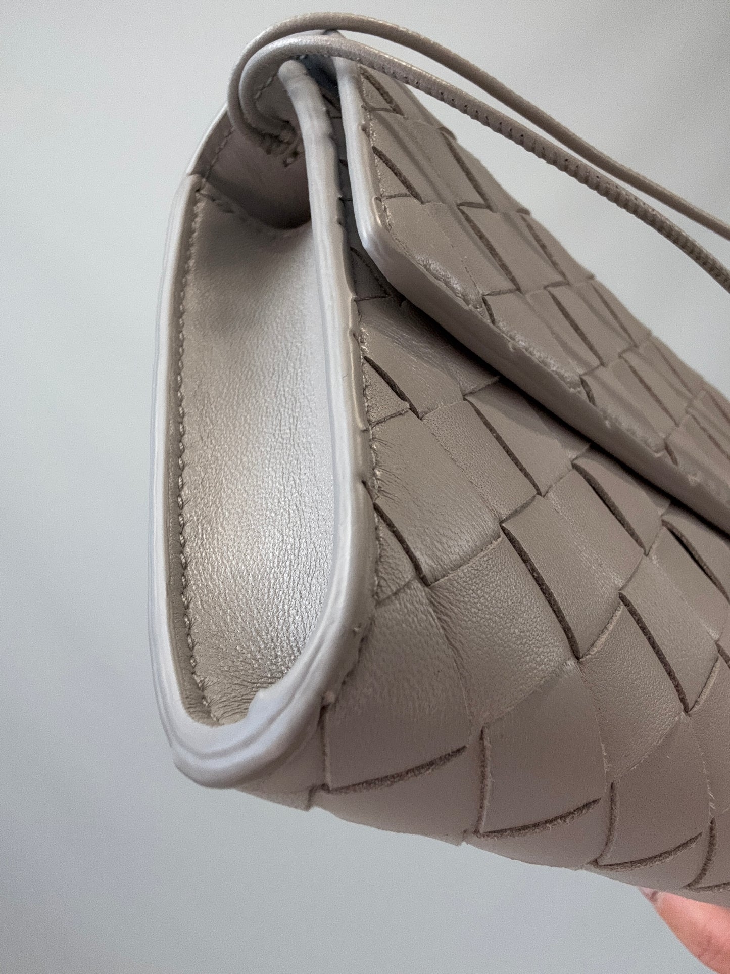 Bottega Veneta Andiamo Clutch front left bottom corner