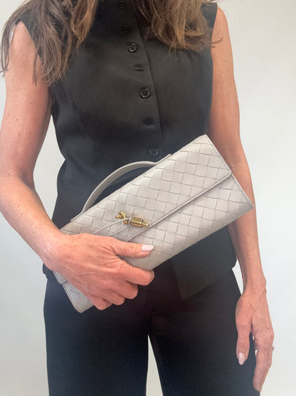 Bottega Veneta Andiamo Clutch modeled
