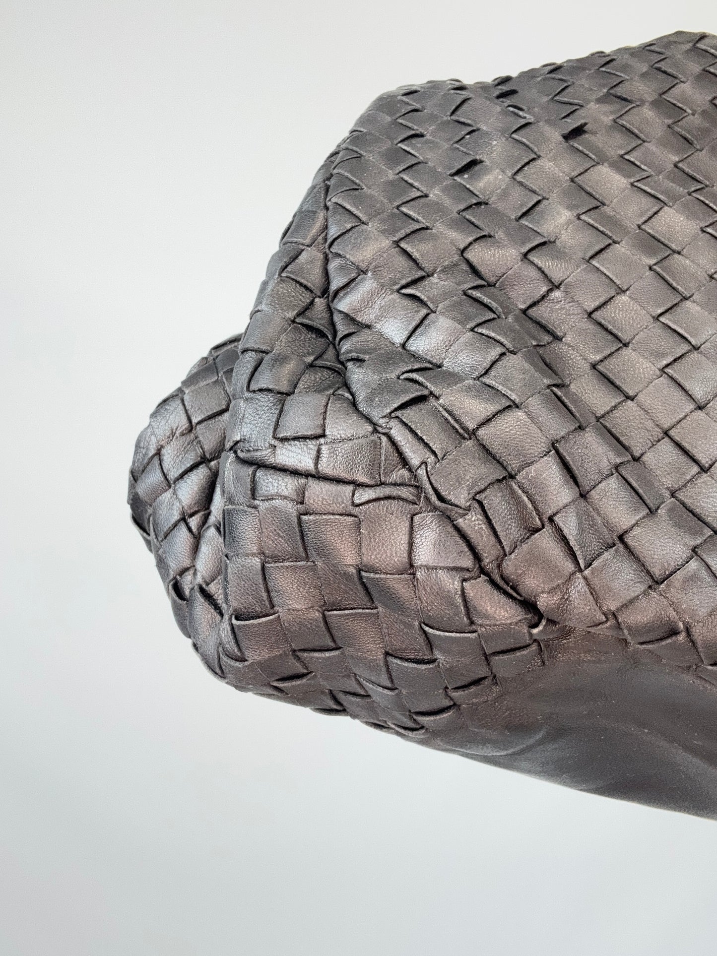 Bottega Veneta Intrecciato Campana Hobo Bag back left bottom corner